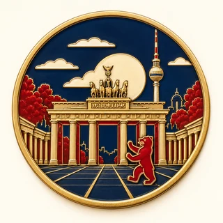 Clue: the Brandenburg Gate, the the city television tower and a small bear motif.