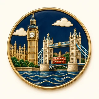 Clue: Elizabeth Tower, Tower Bridge, a red bus and the Thames.