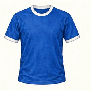 Illustrated Chelsea home-colour shirt: royal blue with white trim.