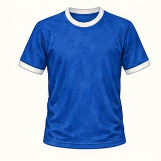Illustrated Everton home-colour shirt: royal blue with white trim.
