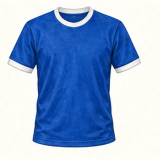 Illustrated Ipswich Town home-colour shirt: royal blue with white trim.