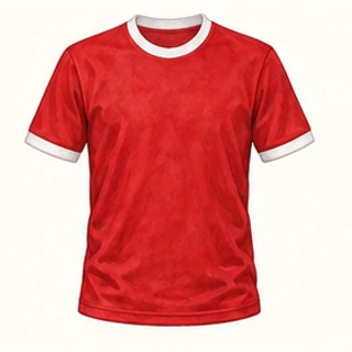 Illustrated Liverpool home-colour shirt: red with white trim.
