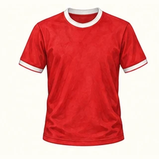 Illustrated Nottingham Forest home-colour shirt: red with white trim.